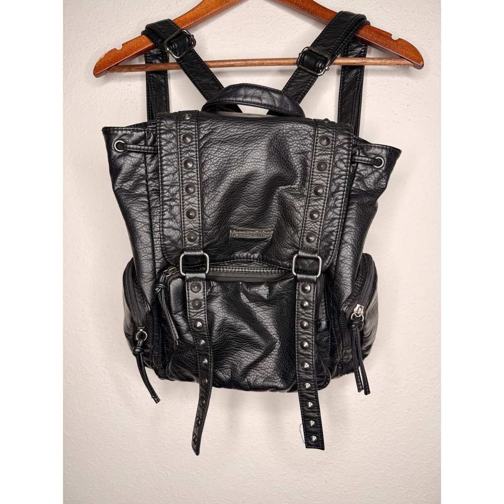 Montana West Black Studded Faux Leather Backpack